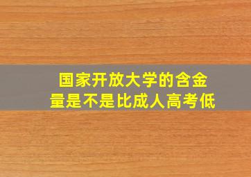 国家开放大学的含金量是不是比成人高考低