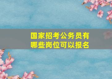 国家招考公务员有哪些岗位可以报名