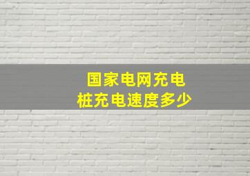 国家电网充电桩充电速度多少