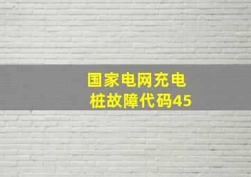 国家电网充电桩故障代码45