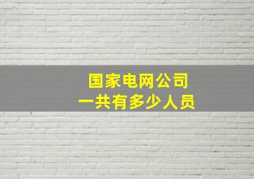 国家电网公司一共有多少人员