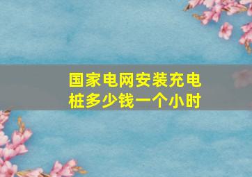 国家电网安装充电桩多少钱一个小时