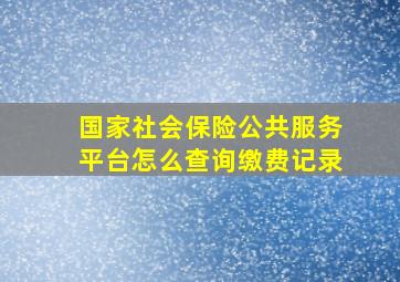 国家社会保险公共服务平台怎么查询缴费记录