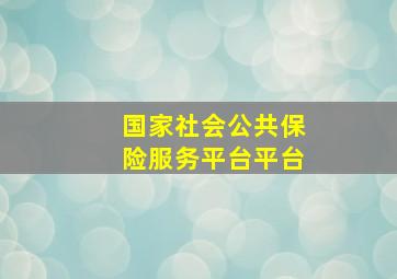 国家社会公共保险服务平台平台