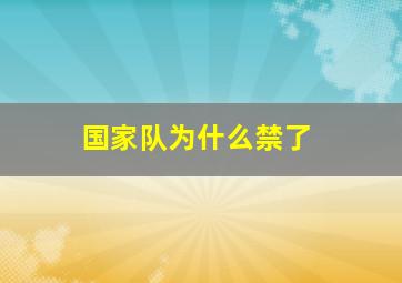 国家队为什么禁了