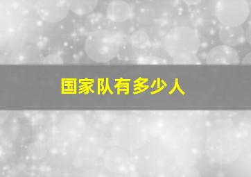 国家队有多少人