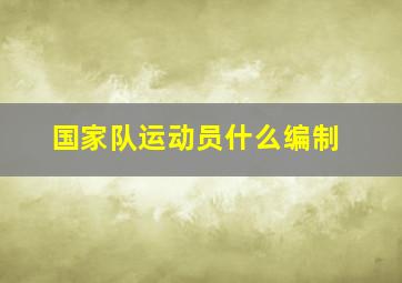 国家队运动员什么编制