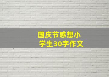 国庆节感想小学生30字作文