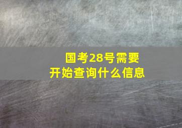 国考28号需要开始查询什么信息