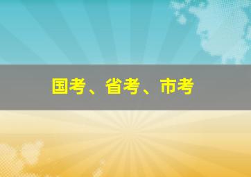 国考、省考、市考