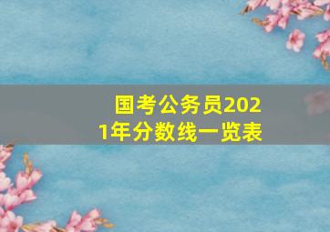 国考公务员2021年分数线一览表