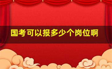 国考可以报多少个岗位啊