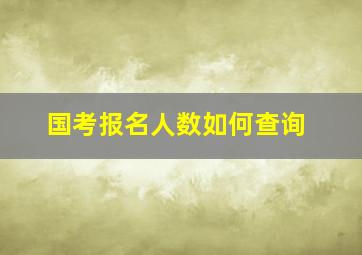 国考报名人数如何查询