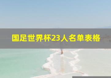 国足世界杯23人名单表格