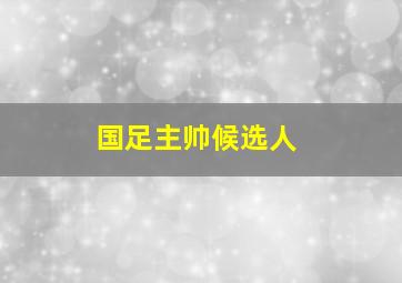 国足主帅候选人