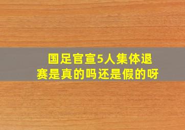 国足官宣5人集体退赛是真的吗还是假的呀