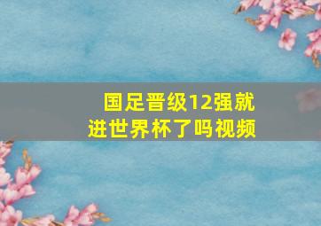 国足晋级12强就进世界杯了吗视频