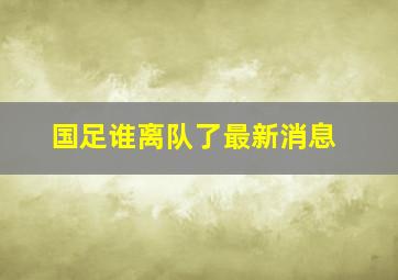 国足谁离队了最新消息