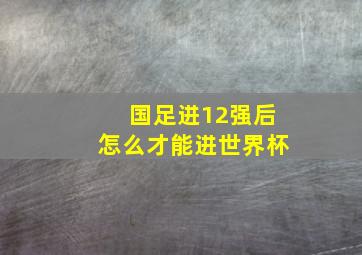 国足进12强后怎么才能进世界杯