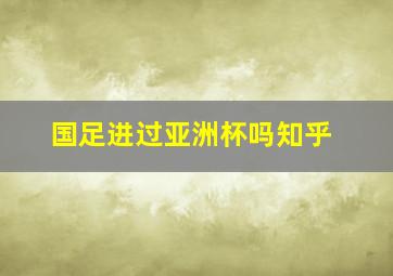 国足进过亚洲杯吗知乎