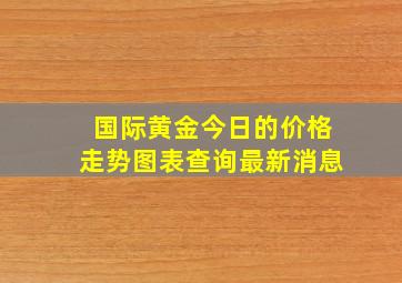 国际黄金今日的价格走势图表查询最新消息