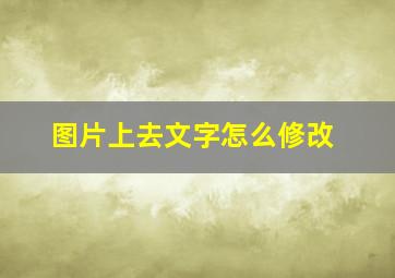 图片上去文字怎么修改