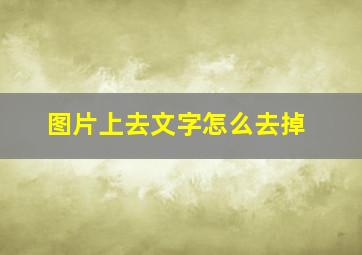 图片上去文字怎么去掉