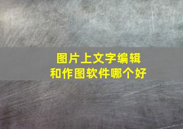 图片上文字编辑和作图软件哪个好