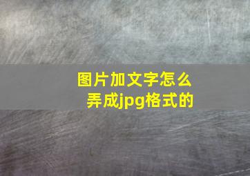 图片加文字怎么弄成jpg格式的