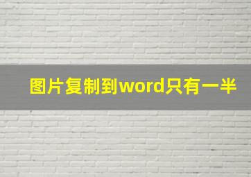 图片复制到word只有一半