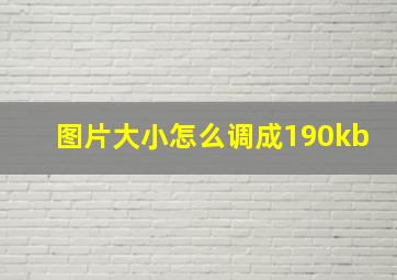 图片大小怎么调成190kb