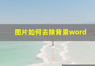 图片如何去除背景word