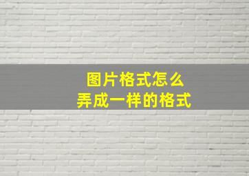 图片格式怎么弄成一样的格式