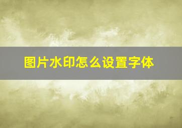 图片水印怎么设置字体