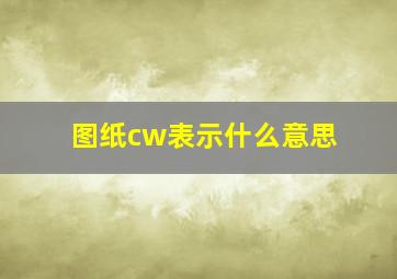 图纸cw表示什么意思