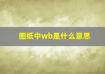 图纸中wb是什么意思