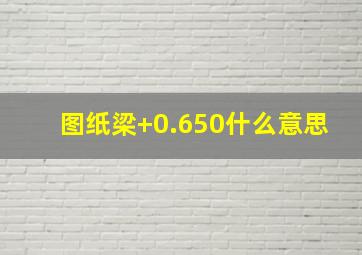 图纸梁+0.650什么意思