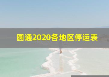 圆通2020各地区停运表