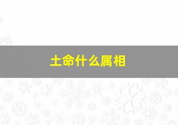 土命什么属相