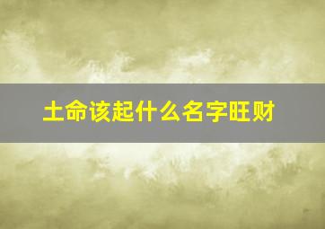 土命该起什么名字旺财