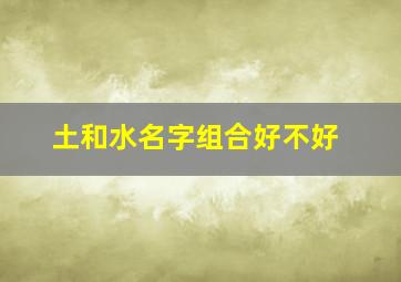 土和水名字组合好不好