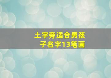 土字旁适合男孩子名字13笔画