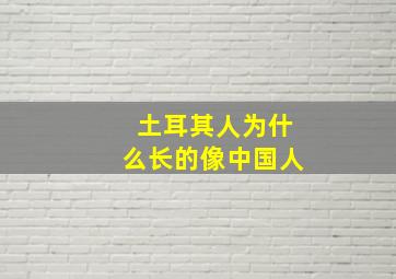 土耳其人为什么长的像中国人