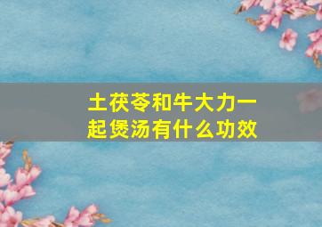 土茯苓和牛大力一起煲汤有什么功效