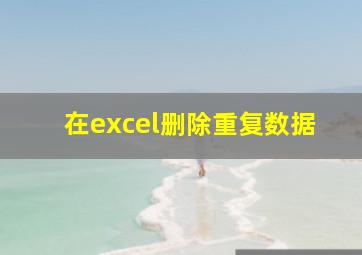 在excel删除重复数据