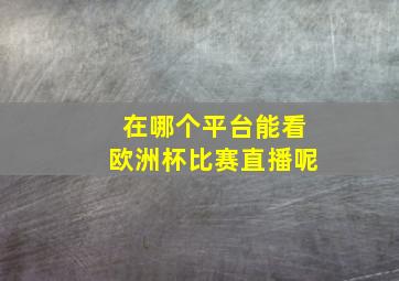 在哪个平台能看欧洲杯比赛直播呢