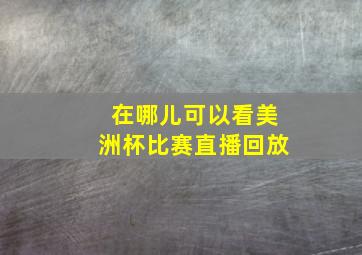 在哪儿可以看美洲杯比赛直播回放