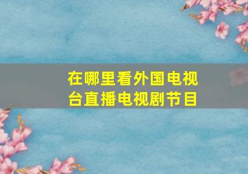 在哪里看外国电视台直播电视剧节目