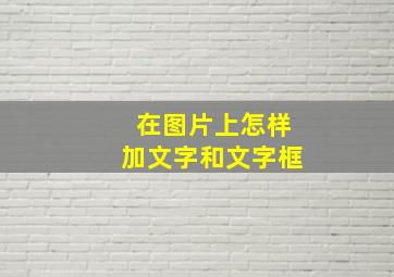 在图片上怎样加文字和文字框