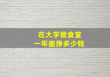 在大学做食堂一年能挣多少钱